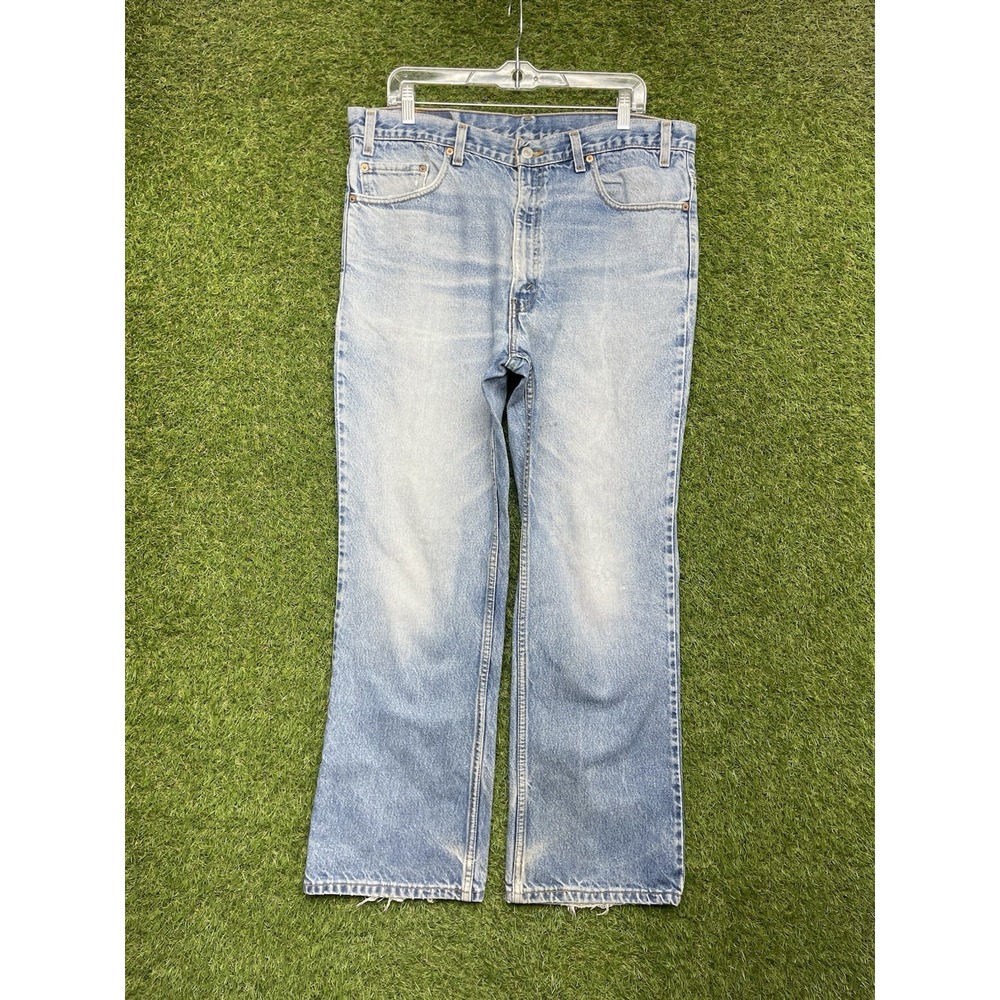 Vintage Levis 517 Jeans Mens 38x30 Blue Bootcut Light Wash Denim 90s Workwear